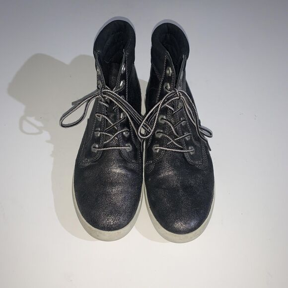 Timberland Boots Womens Size 8 Black Leather High Top Sensorflex Casual Shoes - Picture 4 of 9